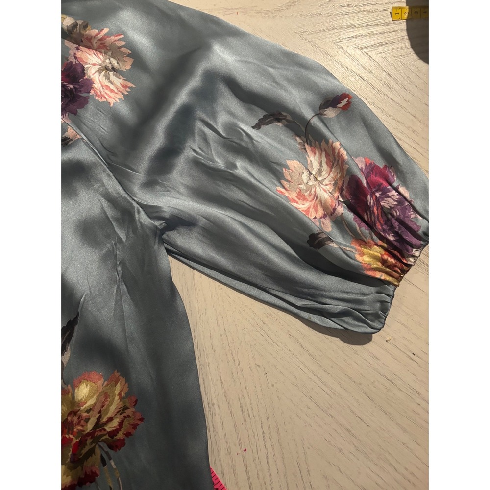 Rebecca Taylor Simone Fleur Silk Blouse in the "Duck Egg" size - Picture 9 of 11